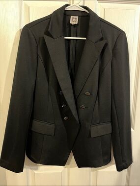 Anne Klein Black Double-Breasted Tailored Blazer